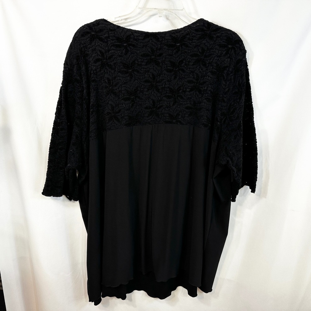 Maggie Barnes 22/24W Top Black Lace Yoke Whimsigoth Witchy Goth Grunge 1154 - Picture 2 of 7